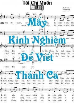 Mấy Kinh Nghiệm Để Viết Thánh Ca